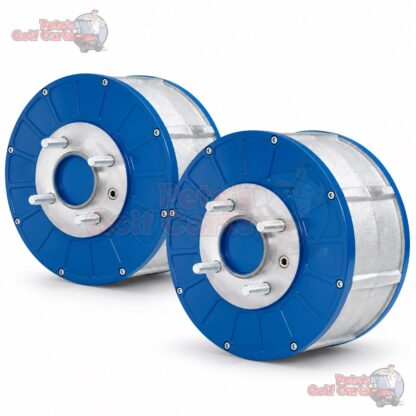Pair of SilverWolf Discovery direct-drive front wheel motors for golf cart 4WD conversion