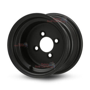 10" Gloss Black Steel Golf Cart Wheel - 10″x7″ w/ 3+4 Offset
