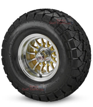 10-in-Phoenix-Gold-Machined-Wheels-22-10-10-DOT-AT-Trail-Fox-Tires-combo-ezgo-clubcar-yamaha-petesgolfcarts