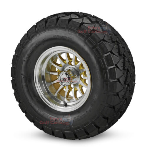 10-in-Phoenix-Gold-Machined-Wheels-22-10-10-DOT-AT-Trail-Fox-Tires-combo-ezgo-clubcar-yamaha-petesgolfcarts