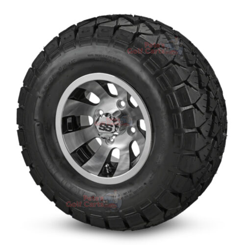 10-in-Revolver-Black-Machined-Wheels-22-10-10-DOT-AT-Trail-Fox-Tires-combo-ezgo-clubcar-yamaha-petesgolfcarts