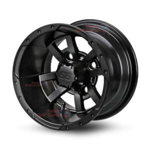 10" Storm Trooper Matte Black Golf Cart Wheels - 10x7 ET-25