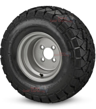 10-in-Silver-Steel-Wheels-22-10-10-DOT-AT-Trail-Fox-Tires-combo-ezgo-clubcar-yamaha-petesgolfcarts