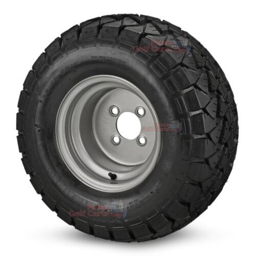 10-in-Silver-Steel-Wheels-22-10-10-DOT-AT-Trail-Fox-Tires-combo-ezgo-clubcar-yamaha-petesgolfcarts