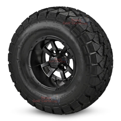 10-in-Storm-Trooper-Matte-Black-Wheels-22-10-10-DOT-AT-Trail-Fox-Tires-combo-ezgo-clubcar-yamaha-petesgolfcarts