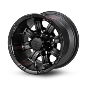 10" Tempest Matte Black Golf Cart Wheels - 10x7 ET-15