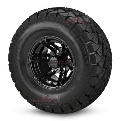 10-in-Terminator-Gloss-Black-Wheels-22-10-10-DOT-AT-Trail-Fox-Tires-combo-ezgo-clubcar-yamaha-petesgolfcarts
