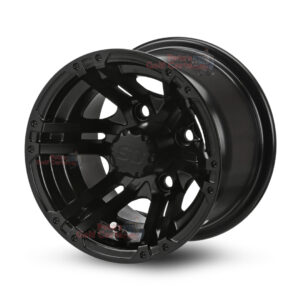 10" Terminator Matte Black Golf Cart Wheels - 10x7 ET-25