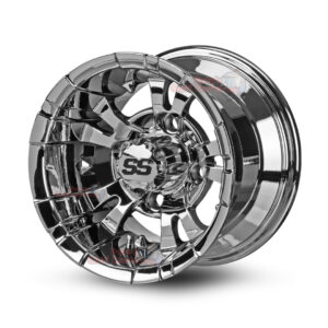 10" Vampire Chrome Golf Cart Wheels - 10x7 ET-15