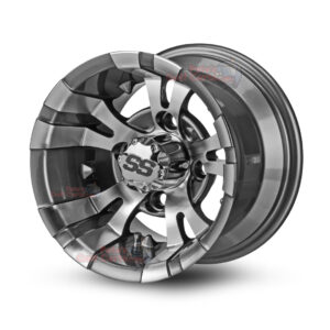 10" Vampire Gunmetal Golf Cart Wheels - 10x7 ET-15