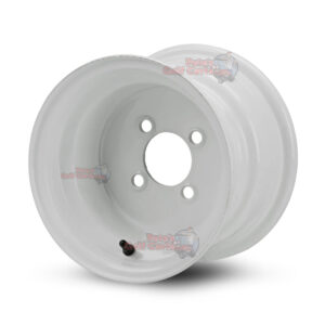 10" White Steel Golf Cart Wheel - 10″x7″ w/ 3+4 Offset