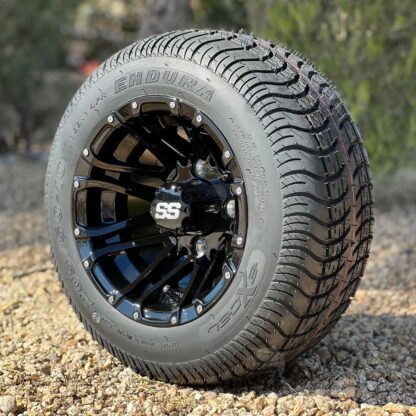10-inch-HD3-gloss-black-golf-cart-wheels-205/50-10-excel-endura-dot-approved-low-profile-street-and-turf-golf-cart-tires-set-of-4