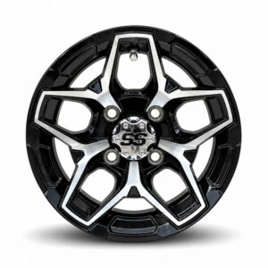 10" Orion Black/Machined Golf Cart Wheels - 10x7 ET-15