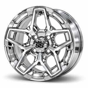 10" Orion Chrome Mirrored Golf Cart Wheels - 10x7 ET-15