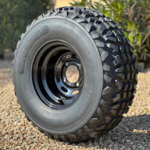 10" Black Steel Golf Cart Wheels and 23x11-10 All Terrain Tires 8-Ply (23"tall)