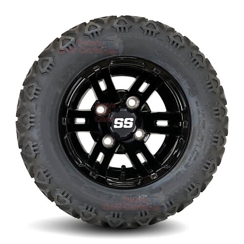 10-inch-bulldog-gloss-black-aluminum-golf-cart-wheels-18x9-10-DOT-all-terrain-golf-cart-tires-combo-1