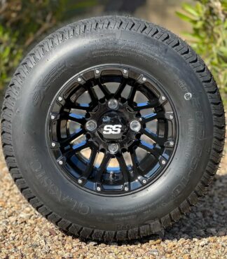 10-inch-hd3-gloss-black-golf-cart-wheels-and-205/65-10-comfortride-dot-approved-excel-classic-street-turf-tires-combo-set-of-4-nonlifted-ezgo-yamaha