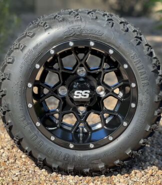 10-inch-matrix-gloss-black-golf-cart-wheels-10x7-18x9.5-10-excel-sahara-classic-dot-all-terrain-tires-combo