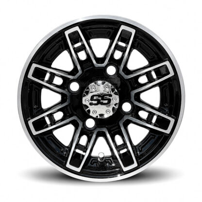 10" Recon Black/Machined Golf Cart Wheels - 10x7 ET-15 - Image 2