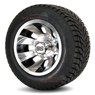 10-inch-tempest-black-machined-golf-cart-wheels-205:50-10-dot-approved-street-turf-low-profile-golf-cart-tires-combo