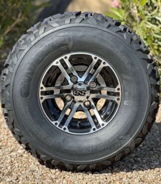 10-inch-terminator-machined-black-aluminum-golf-cart-wheels-and-23x11-10-wanda-p3077-8-ply-8ply-off-road-golf-cart-tires-combo-set-of-4