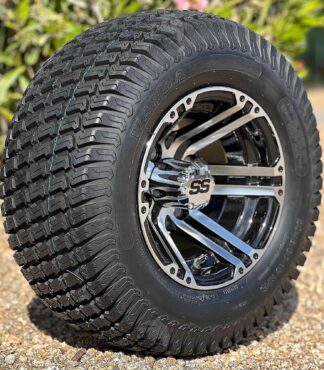10-inch-terminator-machined-black-golf-cart-wheels-10x7-and-20x8-10-turf-p332-wanda-turf-tires-combo-set-of-4