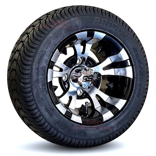 10-inch-vampire-black-machined-aluminum-golf-cart-wheels-205:50-10-low-profile-DOT-approved-golf-cart-tires-fits-ezgo-clubcar-yamaha-non-lifted-carts-angle