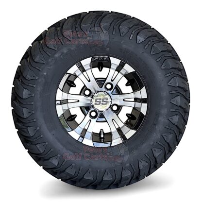 10-inch-vampire-black-machined-aluminum-golf-cart-wheels-22-10.5-10-MUD-terrain-tires-set-of-4