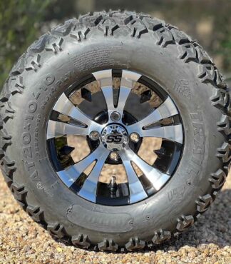 10-inch-vampire-black-machined-golf-cart-wheels-10x7-and-20x10-10-excel-at-trail-DOT-all-terrain-tires-combo