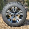 10-inch-vampire-black-machined-golf-cart-wheels-205/50-10-excel-endura-dot-approved-low-profile-street-and-turf-golf-cart-tires