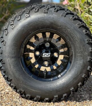 10-inch-vampire-gloss-black-aluminum-golf-cart-wheels-and-22x11-10-excel-sahara-classic-dot-all-terrain-golf-cart-tires-combo-set-of-4
