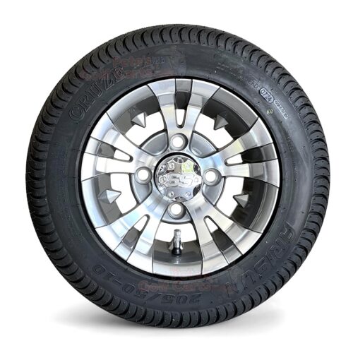 10-inch-vampire-gunmetal-machined-golf-cart-wheels-205:50-10-low-profile-DOT-approved-golf-cart-tires-fits-ezgo-clubcar-yamaha-non-lifted-carts