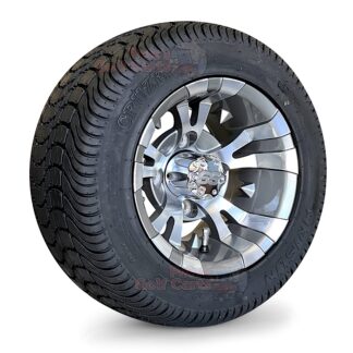 10-inch-vampire-gunmetal-machined-golf-cart-wheels-205:50-10-low-profile-DOT-approved-golf-cart-tires-fits-ezgo-clubcar-yamaha-non-lifted-carts-angle