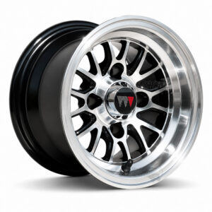 10" Type V Black/Machined Aluminum Golf Cart Wheels ET-15.5mm | Wheel Mate