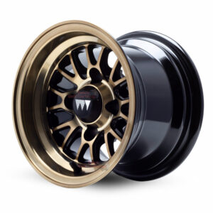 10" Type V Bronze & Black Aluminum Golf Cart Wheels ET-15.5mm | Wheel Mate