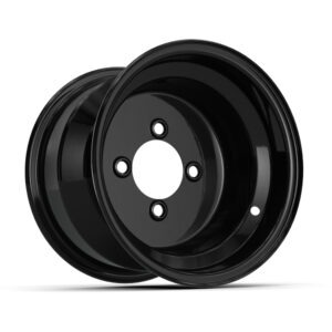 10" Black Steel Golf Cart Wheel - 10X7 - 3:4 Offset Wheel