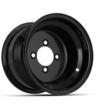 Black 10" steel 3:4 offset golf cart wheel by GTW, Item # 10330.