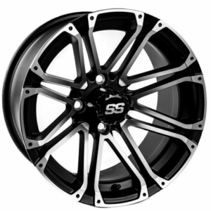 12" HD3 Black/Machined Golf Cart Wheels - 12x7