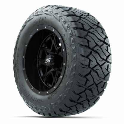 12-inch-GTW-Vortex-matte-black-golf-cart-wheels-and-23x10R12-Maverick-Steel-belted-radial-all-terrain-golf-cart-tires-set-of-4-A19-1342-Petesgolfcarts