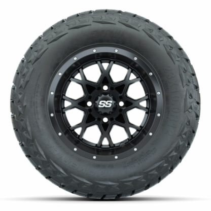 12-inch-GTW-Vortex-matte-black-golf-cart-wheels-and-23x10R12-Maverick-Steel-belted-radial-all-terrain-golf-cart-tires-set-of-4-A19-1342-Petesgolfcarts-PGC-Elkhart-indiana
