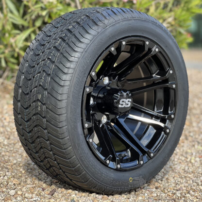 12-inch-HD3-gloss-black-golf-cart-wheels-and-215/40R12-steel-belted-radial-street-turf-golf-cart-tires-for-non-lifted-golf-carts
