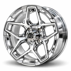 12" Orion Chrome Mirror Golf Cart Wheels - 12x7 ET-15