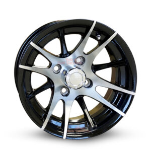 12" RX101 Black/Machined Golf Cart Wheels Set of 4 - RHOX®