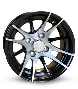 12-inch-RX101-black-machined-aluminum-golf-cart-wheels-RHOX-12x7-4x4-bolt-pattern-101mm-et-25mm-offset