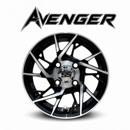 12-inch-avenger-black-machined-aluminum-golf-cart-wheels-12x7-ET-15-petesgolfcarts