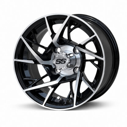 12-inch-avenger-black-machined-aluminum-golf-cart-wheels-12x7-petesgolfcarts