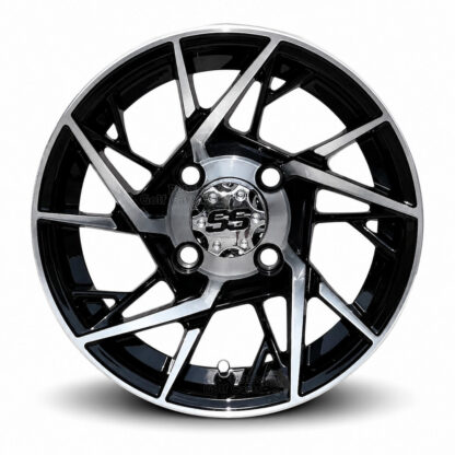 12-inch-avenger-black-machined-aluminum-golf-cart-wheels-12x7-petesgolfcarts-custom-rims