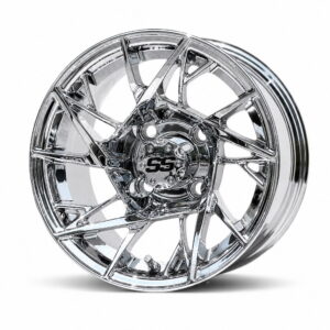 12" Avenger Chrome Mirrored Golf Cart Wheels - 12x7 ET-15