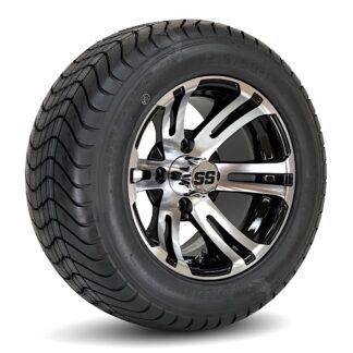 12-inch-bulldog-machined-black-golf-cart-wheels-215:50-12-comfortride-dot-street-golf-cart-tires-combo