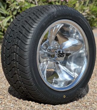 12-inch-godfather-polished-golf-cart-wheels-12x7-215/40R12-wanda-wdt-steel-belted-radial-low-profile-golf-cart-tires-combo -ezgo-clubcar-yamaha-set-of-4